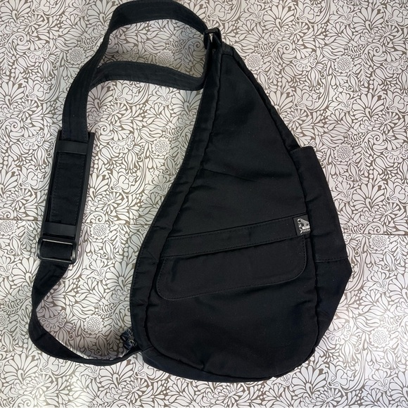 AmeriBag Black Nylon Shoulder Bag Sling Purse - Picture 1 of 10